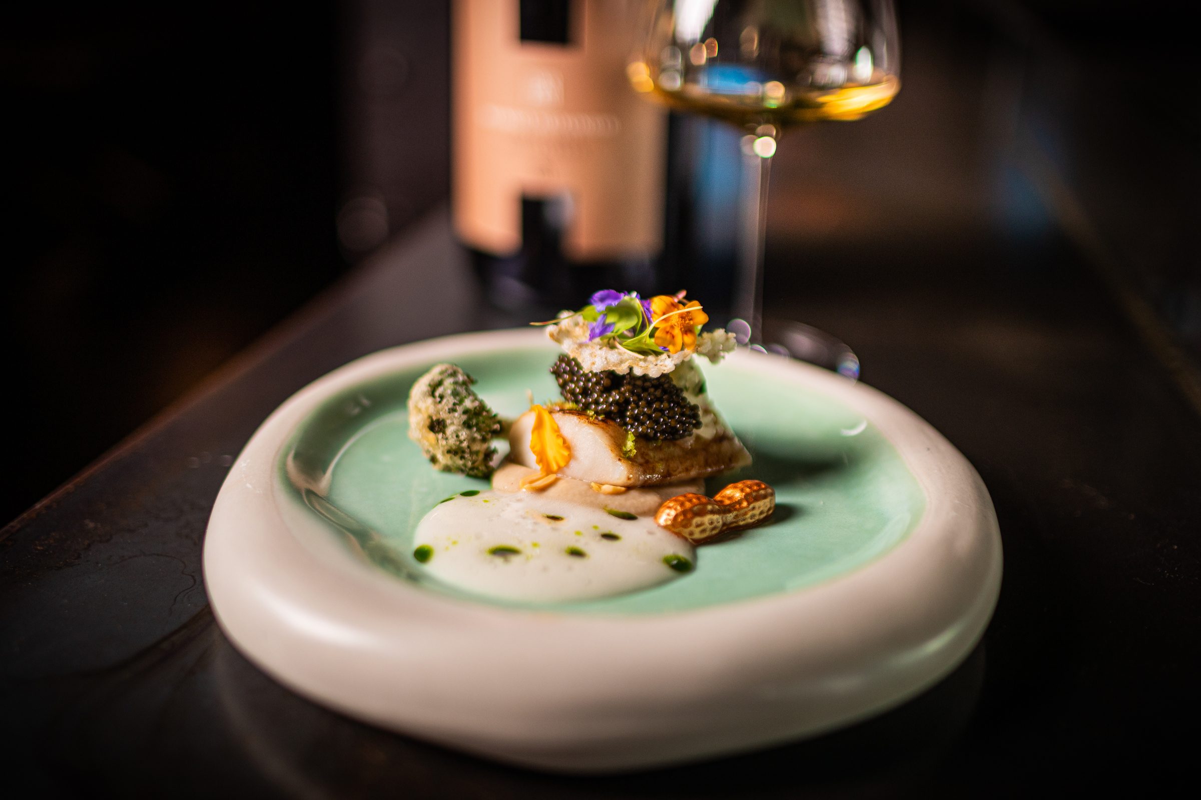 Gericht grüner Platte